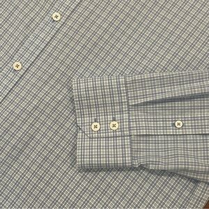 Zachary Prell Men’s Blue/White Check Long-Sleeve Button Up Dress Shirt XL